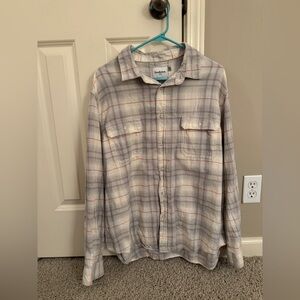 Goodfellow & Co Cream and Gray Plaid Shirt